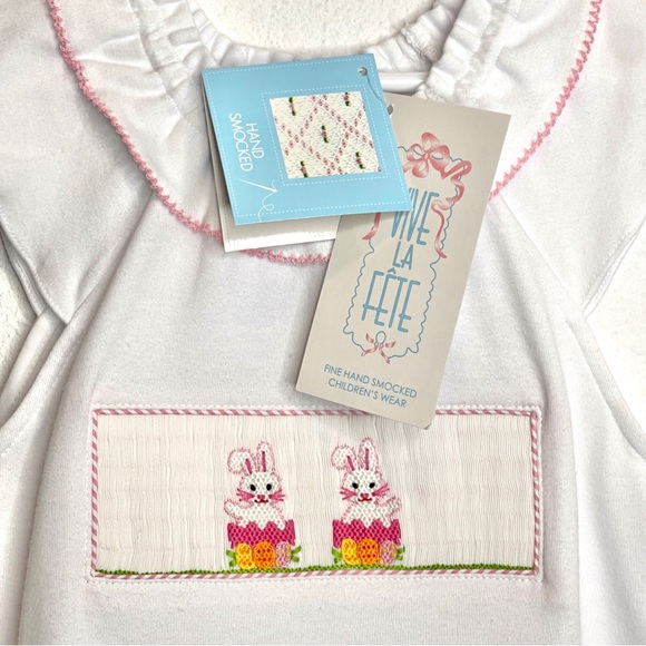 vive la fete new white easter bunny egg smocked dress - Picture 1 of 2